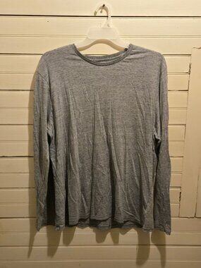 Old Navy Long Sleeve Shirt Mens XXL Soft Washed Gray Heather Lightweight Tee